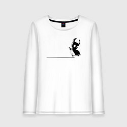 Лонгслив хлопковый женский Hollow Knight на краю, цвет: белый