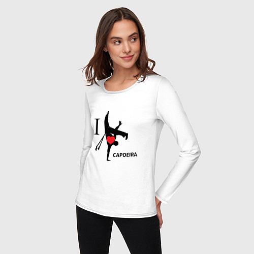 Женский лонгслив I LOVE CAPOEIRA / Белый – фото 3