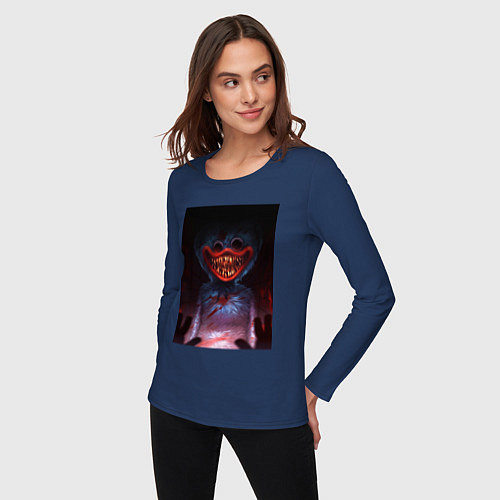 Женский лонгслив POPPY PLAYTIME ХАГИ ВАГИ ЗЛОЙ / Тёмно-синий – фото 3