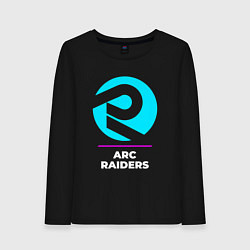 Лонгслив хлопковый женский Символ ARC Raiders в неоновых цветах, цвет: черный