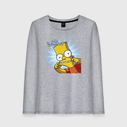 Женский лонгслив Барт Симпсон корчит рожицу!