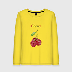 Лонгслив хлопковый женский Cherry вишня, цвет: желтый