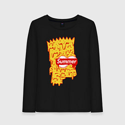 Лонгслив хлопковый женский Bart Simpson - Summer, цвет: черный