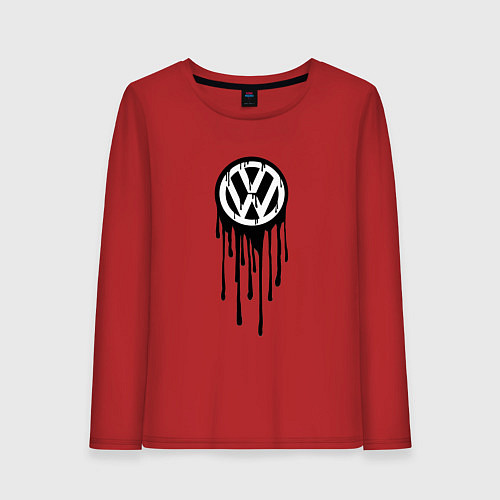 Женский лонгслив Volkswagen - art logo / Красный – фото 1