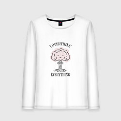 Лонгслив хлопковый женский I Overthink Everything, цвет: белый