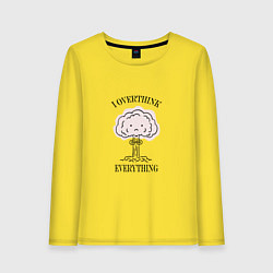 Лонгслив хлопковый женский I Overthink Everything, цвет: желтый