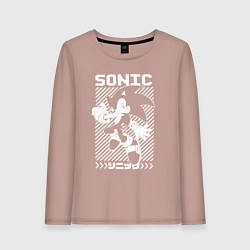 Лонгслив хлопковый женский Sonic - game, цвет: пыльно-розовый