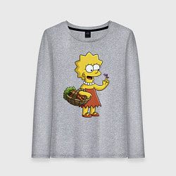 Лонгслив хлопковый женский Lisa Simpson с гусеницей на даче, цвет: меланж