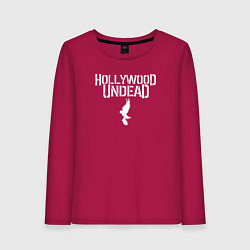 Лонгслив хлопковый женский Hollywood Undead - logo, цвет: маджента