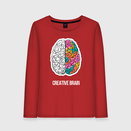 Женский лонгслив Creative Brain / Красный – фото 1