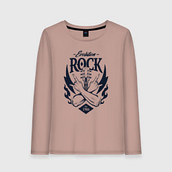 Лонгслив хлопковый женский Rock evolution, цвет: пыльно-розовый