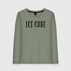 Лонгслив хлопковый женский Ice Cube - logo, цвет: авокадо
