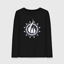 Лонгслив хлопковый женский In flames - logo neon, цвет: черный