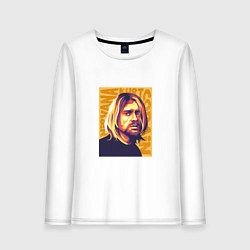 Лонгслив хлопковый женский Nirvana - Cobain, цвет: белый