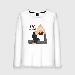 Женский лонгслив Я люблю йогу