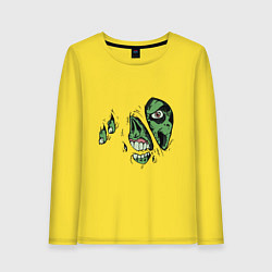 Лонгслив хлопковый женский Zombie Monster, цвет: желтый