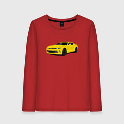 Лонгслив хлопковый женский Chevrolet Camaro American Car, цвет: красный