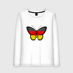 Лонгслив хлопковый женский Бабочка - Германия, цвет: белый