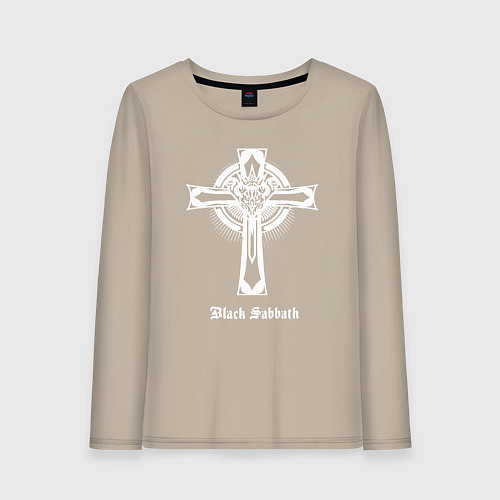 Женский лонгслив Black sabbath крест / Миндальный – фото 1