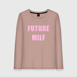 Лонгслив хлопковый женский Future milf, цвет: пыльно-розовый