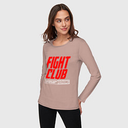 Лонгслив хлопковый женский Fight club boxing, цвет: пыльно-розовый — фото 2