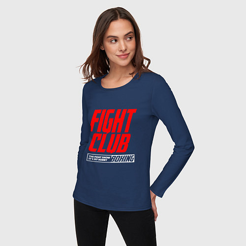 Женский лонгслив Fight club boxing / Тёмно-синий – фото 3