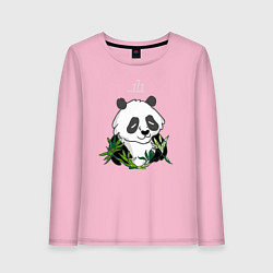Лонгслив хлопковый женский Спящая панда ZZZ, цвет: светло-розовый