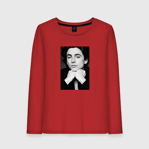 Женский лонгслив Timothee Chalamet Vogue 2021 / Красный – фото 1