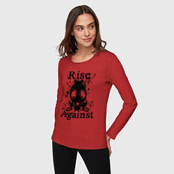 Лонгслив хлопковый женский Rise Against rock, цвет: красный — фото 2