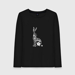 Лонгслив хлопковый женский White-Black Rabbit, цвет: черный