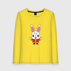 Лонгслив хлопковый женский Hello Rabbit, цвет: желтый