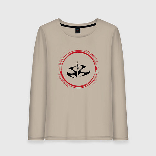Женский лонгслив Символ Hitman и красная краска вокруг / Миндальный – фото 1