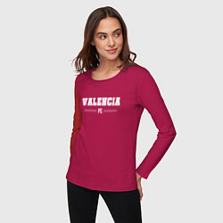 Лонгслив хлопковый женский Valencia football club классика, цвет: маджента — фото 2