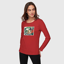 Лонгслив хлопковый женский Рико и Рэг, цвет: красный — фото 2