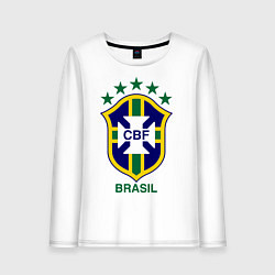 Лонгслив хлопковый женский Brasil CBF, цвет: белый