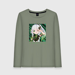 Лонгслив хлопковый женский Нахида Малая властительница Кусанали, цвет: авокадо
