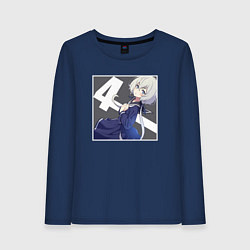 Лонгслив хлопковый женский Junko - Зомбилэнд Сага Месть, цвет: тёмно-синий