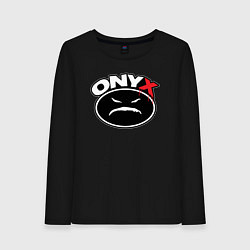 Лонгслив хлопковый женский Onyx - black logo, цвет: черный