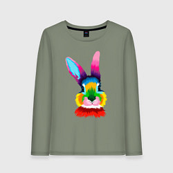 Женский лонгслив Радужный кролик