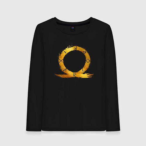 Женский лонгслив Golden logo GoW Ragnarok / Черный – фото 1