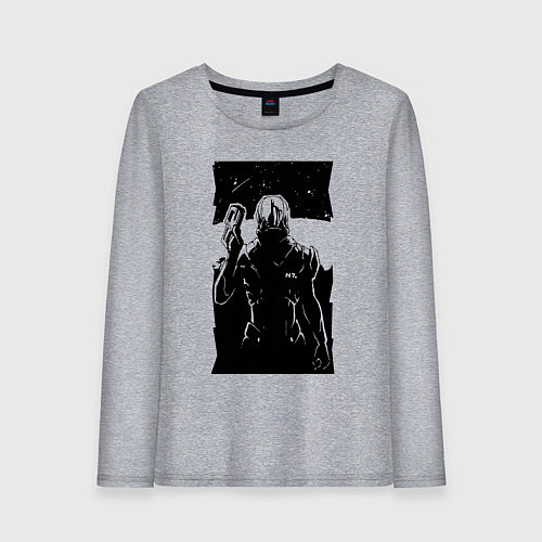 Женский лонгслив Mass Effect N7 - Warrior / Меланж – фото 1