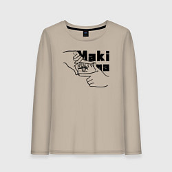 Лонгслив хлопковый женский Глаза Макимы, цвет: миндальный