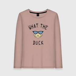 Лонгслив хлопковый женский What The Duck?, цвет: пыльно-розовый