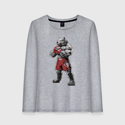 Лонгслив хлопковый женский Питбуль - Смешанные единоборства - MMA, цвет: меланж