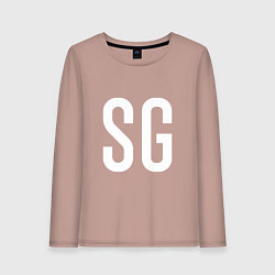 Лонгслив хлопковый женский SG - BTS, цвет: пыльно-розовый