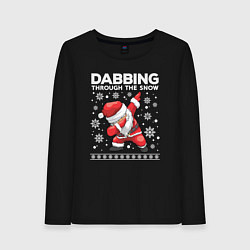 Женский лонгслив Dabbing Santa, through the snow