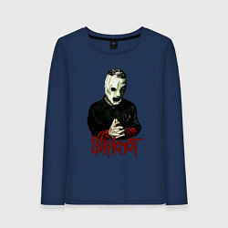 Лонгслив хлопковый женский Slipknot mask, цвет: тёмно-синий