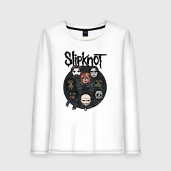 Лонгслив хлопковый женский Slipknot art fan, цвет: белый