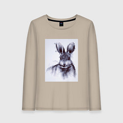 Лонгслив хлопковый женский Rabbit symbol 2023, цвет: миндальный