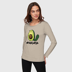 Лонгслив хлопковый женский Avocado - AvoCATo - Joke, цвет: миндальный — фото 2